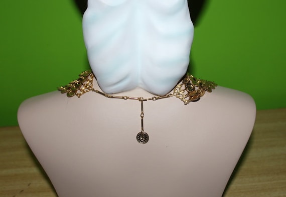 Vintage Gypsy Dangle Necklace 5 Tier Coins Tribal… - image 3