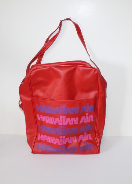 Sac à Main Vintage World Airways Rouge - Pièce De Collection Compagnies Aériennes Rare