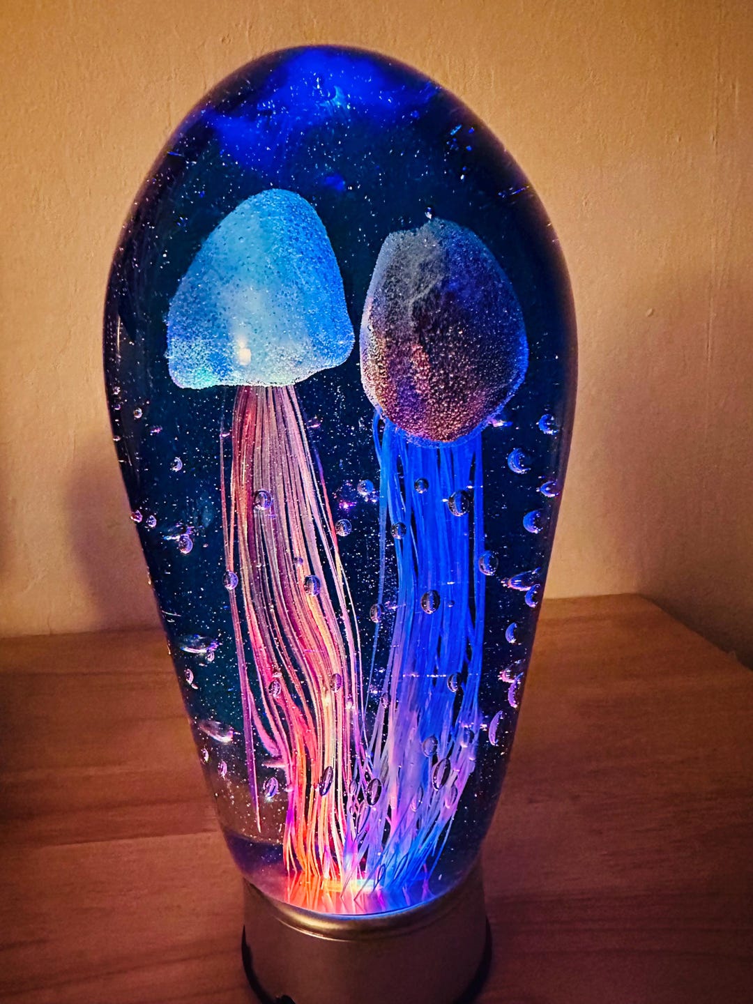 Handmade Glass Jellyfish Sculpture, Ocean Art Paperweight - Etsy