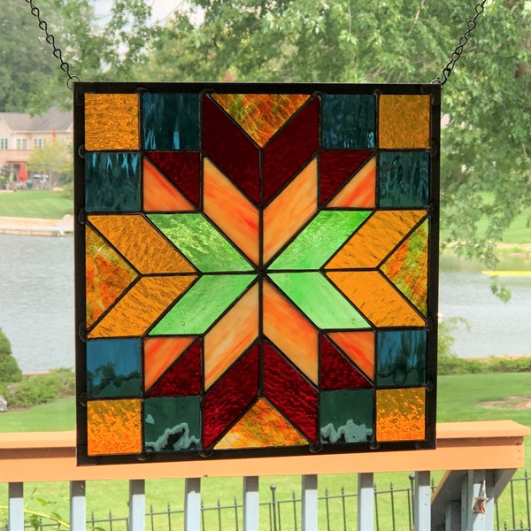 Stained Glass Quilt Square Etsy