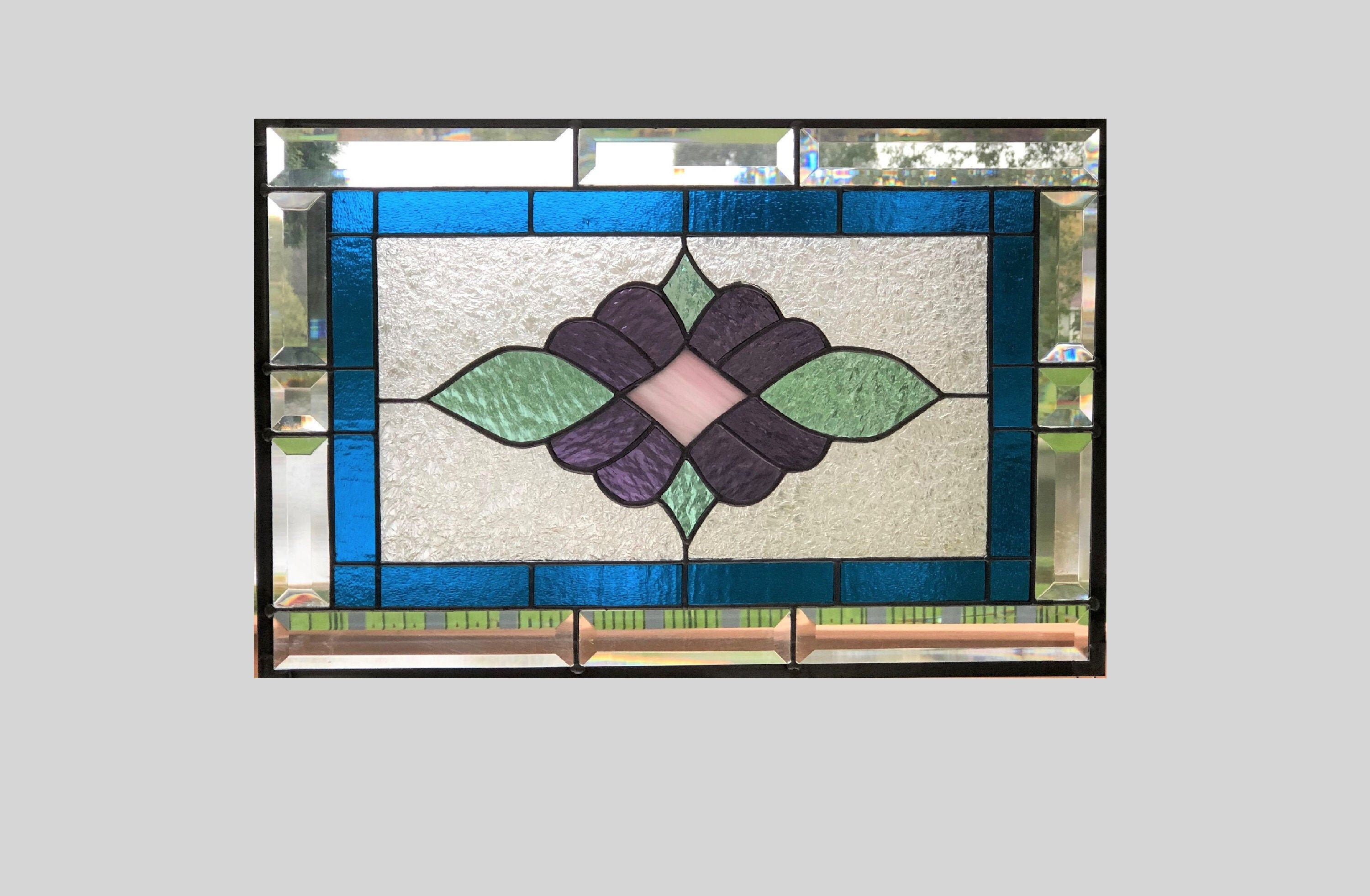 Victorian stained glass panel window hanging stained glass Etsy