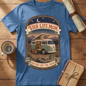 Maglietta "Van Life Mom", regalo ideale per mamme che viaggiano in camper o in stile road school, perfetta per famiglie nomadi. immagine 15