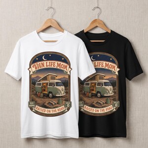 Maglietta "Van Life Mom", regalo ideale per mamme che viaggiano in camper o in stile road school, perfetta per famiglie nomadi. immagine 10