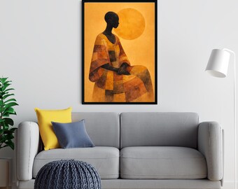 Abstrakte schwarze Frau Kunstdruck - Afroamerikanische Empowerment Wanddekoration