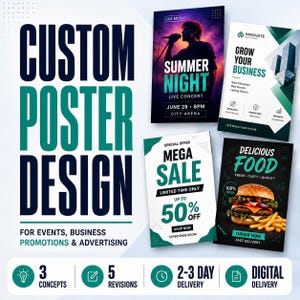 Custom Poster Design for Events, Business Promotions and Advertising