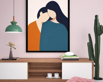 Minimale Abstrakte Emotionale Verbindung Wandkunst