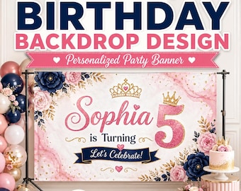 Benutzerdefinierte Kulissendesign | Geburtstag, Baby Party, Event Banner (nur digitale Datei)