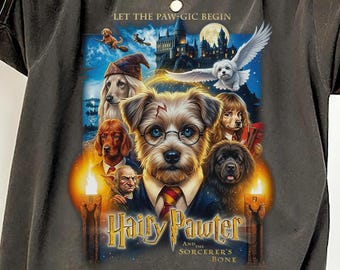 Hairy Pawter Dog Wizard Shirt, Funny Wizard Dog Parody Tee, Magical Dog Lover Gift, Comfort Colors Dog Shirt
