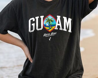 Guam Hafa Adai Shirt, Guam Flag T-Shirt, Chamorro Island Pride Tee, Guam Vacation Souvenir, Tropical Beach Gift, Ladies Tank