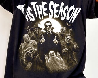 Vintage Funny  Halloween Monster Tee, Spooky Crew Graphic, Retro Horror Shirt
