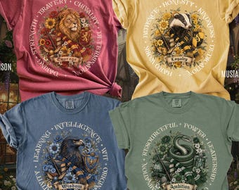 Wizard House Shirt, Cottagecore Vintage Distressed Shirt, Magic School Inspired Unisex T-Shirt, Universal Vacation shirt