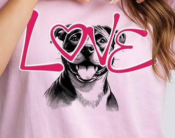 Pitbull Love T-Shirt, Puppy LOVE Graphic Tee, Dog Mom Gift
