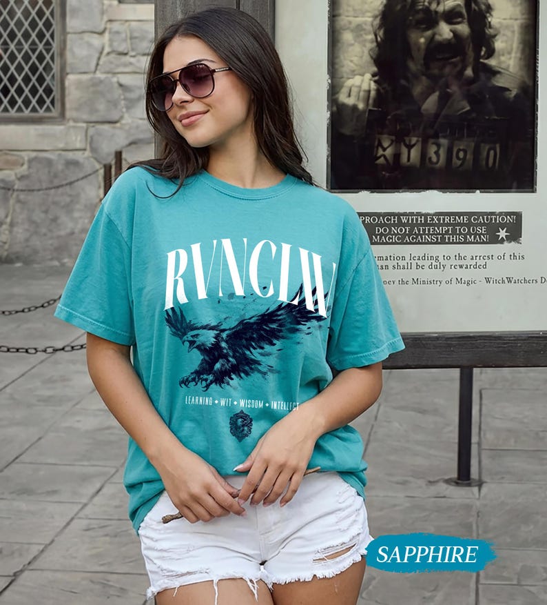 Wizard House Shirt, Fantasy House Aesthetic Shirt, Magic School Inspired Unisex T-Shirt, Universal Vacation shirt Sapphire
