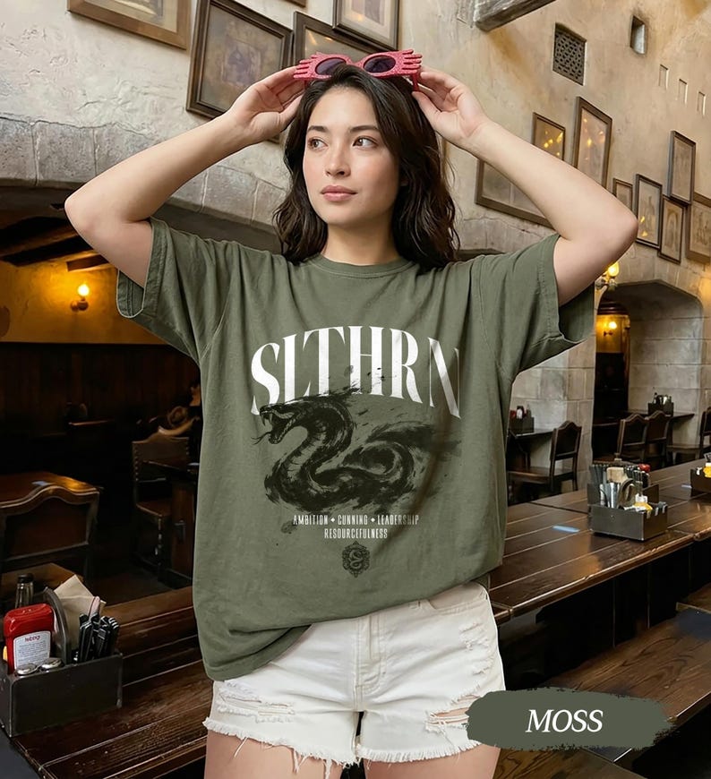 Wizard House Shirt, Fantasy House Aesthetic Shirt, Magic School Inspired Unisex T-Shirt, Universal Vacation shirt Moss