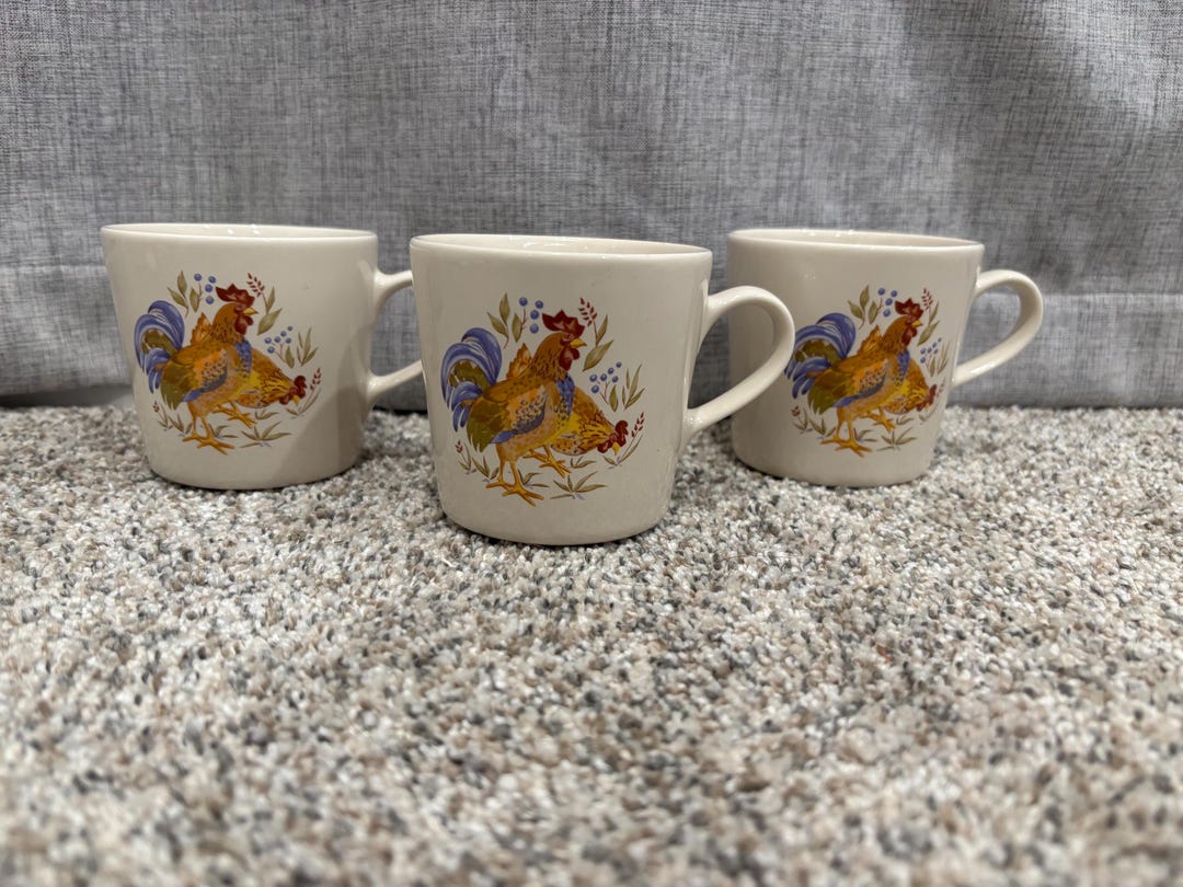Corelle Coordinates "Country Morning" stoneware coffee mug set of 3