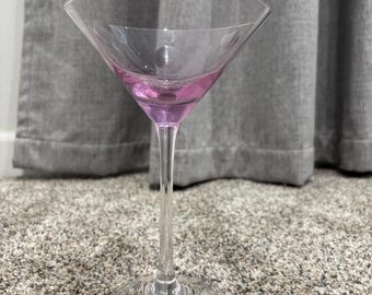 Vintage Marquis Waterford Crystal Polka Dot Martini Cocktail Glass Purple