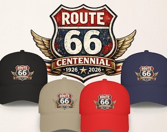 Route 66 Centennial Hat 1926-2026 Retro Baseball Cap - Vintage Mother Road 100th Anniversary Gift - Road Trip Dad Hat