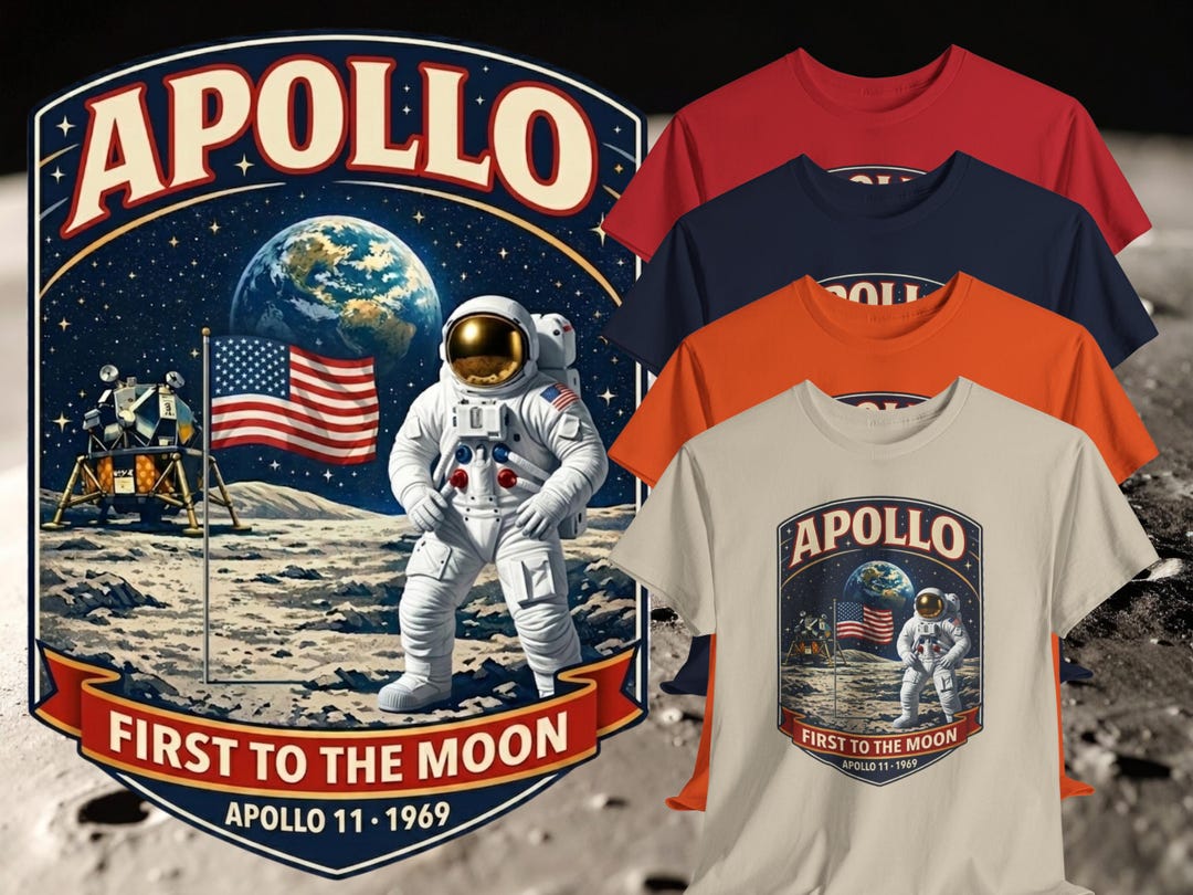 Apollo 11 Moon Landing T-shirt - Vintage NASA 1969 Mission Tee - Retro ...