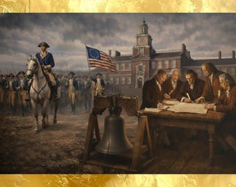 Amerika 250-jähriges Jubiläum Poster 1776-2026 | American Revolution Wall Art Matte Print George Washington & Gründervater Unabhängigkeitskrieg