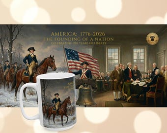 American Heritage Mug zum 250-jährigen Jubiläum, Kaffee aus dem Unabhängigkeitskrieg von 1776-2026, Gründerväter, Unabhängigkeitserklärung in limitierter Auflage