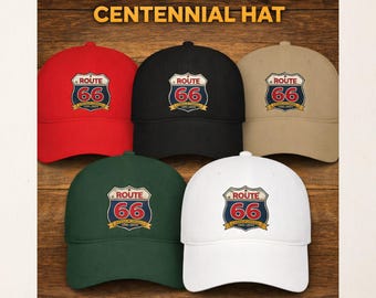 Route 66 Centennial Hat  100 Years Anniversary Cap  Vintage Mother Road 1926 2026 Commemorative Shield Hat  Classic Americana Road Trip Gift
