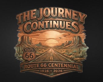 Route 66 Centennial Shirt, The Journey Continues Retired T-Shirt, Vintage Copper Route 66 Road Trip Tee, 100th Anniversary Mother Road Gift