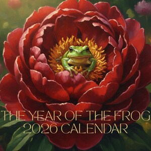 Frog Wall Calendar 2026 | Year of the Frog - Vintage Painterly Portraits
