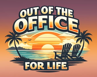 Out Of The Office For Life T-Shirt, Funny Retirement Gift, Relaxing Beach Retirement Tee, Gift for Retiree, Unisex Retirement Apparel
