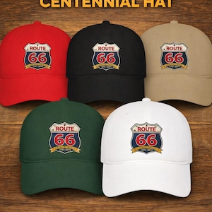 Route 66 Centennial Hat  100 Years Anniversary Cap  Vintage Mother Road 1926 2026 Commemorative Shield Hat  Classic Americana Road Trip Gift