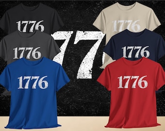 Vintage 1776 Patriotic Shirt | Distressed American History T-Shirt | Minimalist Independence Day Tee | Unisex Revolutionary War Era Graphic