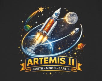 Maglietta per bambini con la missione spaziale Artemis II, ispirata alla NASA, per futuri astronauti, regalo STEM a tema scientifico, maglietta con grafica della missione lunare.