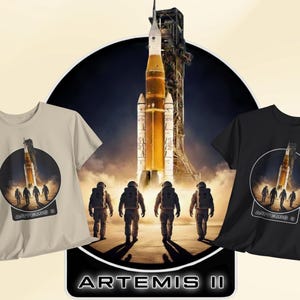 Camiseta de la misión Artemis II de la NASA, misión lunar, tripulación, lanzamiento del cohete SLS, regalo espacial, programa de astronautas, ropa - Camiseta conmemorativa de la órbita lunar