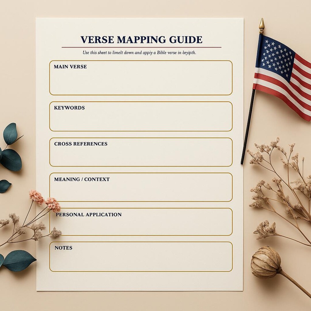 Verse Mapping Guide | Printable Bible Study Template | Christian Study ...
