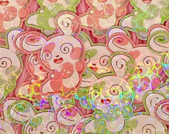 Spinda con pegatinas de corazón (2-3/4 pulgadas/70 mm)