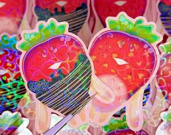 Strawberry - Mushroom Garden Fanart Stickers (2.75in / 70mm)