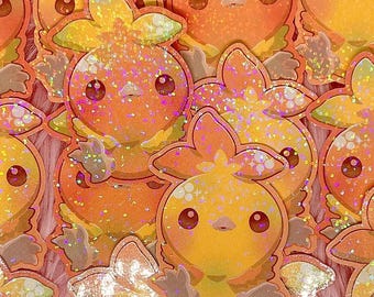Pegatinas de fanart de la línea evolutiva de Torch chick (2-3/4 pulgadas/70 mm)