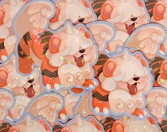 Pegatinas de fanart de la línea evolutiva de Hisuian Komainu (2-3/4 pulgadas/70 mm)