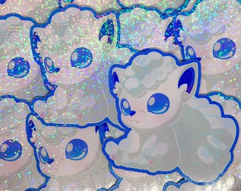 Ice Nine-Tail Fox Line Stickers (2-3/4 inch/70 mm)