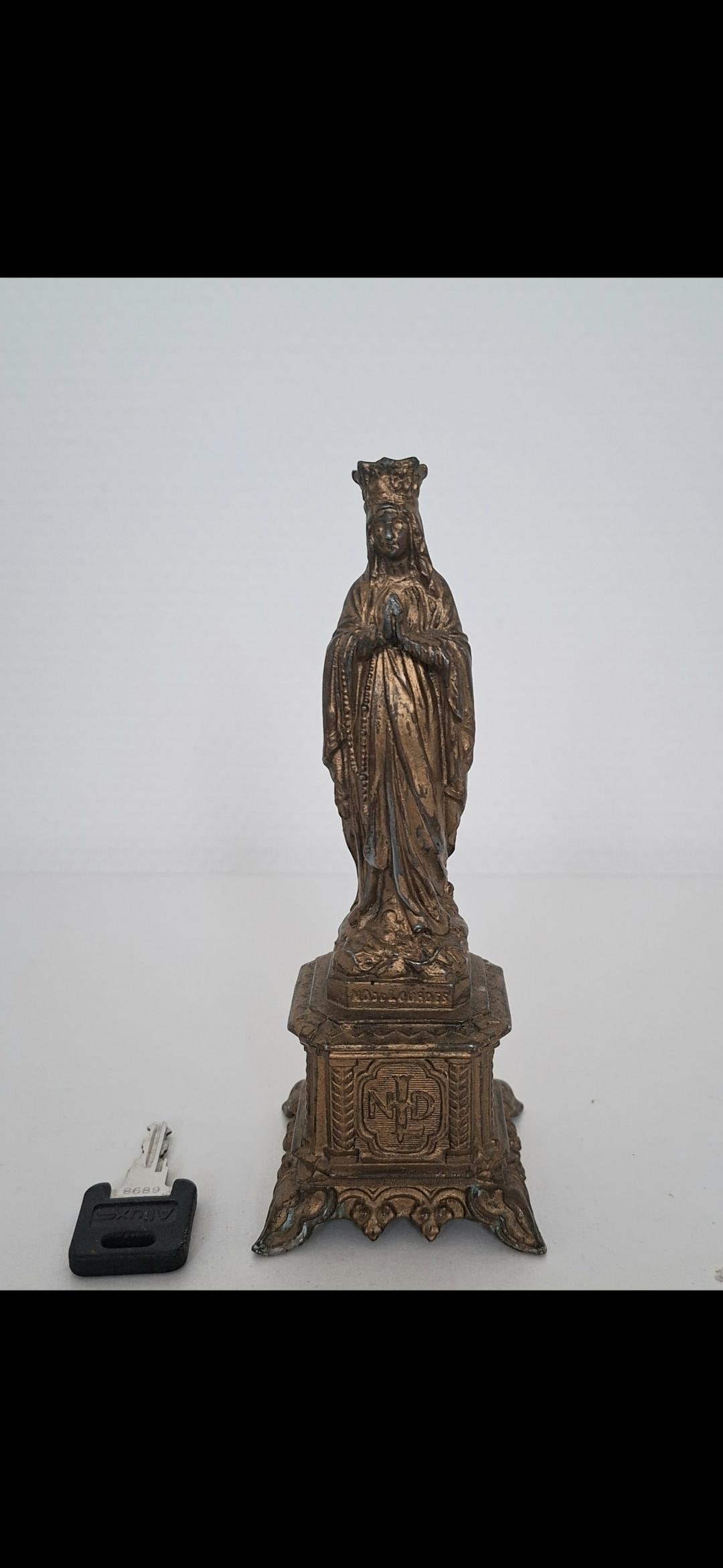 Antique Mary Statue – Our Lady of Lourdes – French Catholic Madonna ...