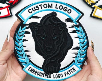 Custom Embroidered Logo Patch, Personalized Iron-On or Sew-On