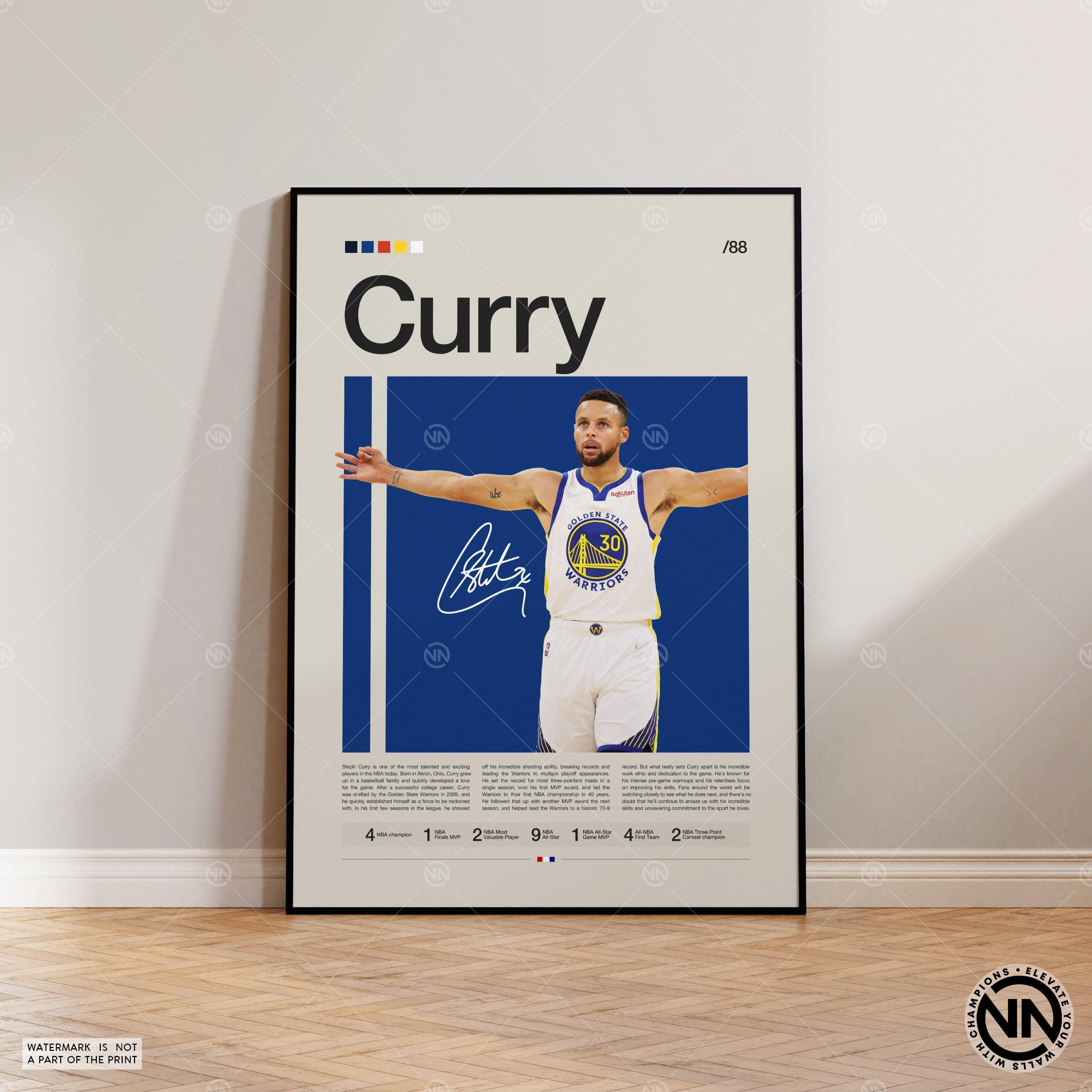 Discover Steph Curry Poster, Golden State Warriors, Sports Poster, Mid Century Modern,  Basketball Gift, Sports Bedroom Posters
