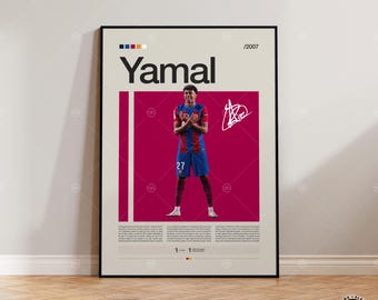 Poster Lamine Yamal, poster Barcelona, voetbalgeschenken, sportposter, poster voetbalspeler, kunst aan de muur voetbal, posters sportslaapkamer