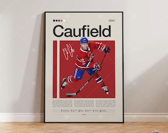 Cole Caufield Poster, Montreal Canadiens Poster, NHL Poster, Hockey Poster, Sports Poster, Mid-Century Modern, Sports Bedroom Posters