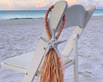 Knobby Starfish, Beach Wedding Decorations, Chair Hanger, Beach Pew Bow, Beach Aisle,  Destination Wedding,  Beach Wedding, White Starfish