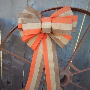 Fall Wreath Bow, Thanksgiving Wreath, Fall Wedding, Thanksgiving Decor, Gift Basket, Rustic Wired Bow, Halloween Decorations, Fall Decor