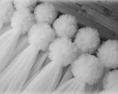 Tulle Pew Bows, 30 COLORS, Quinceanera, Church Pew, White Bows, Ivory, Traditional Pew Bows, Formal Wedding Decoration, Aisle, Chair Hangers