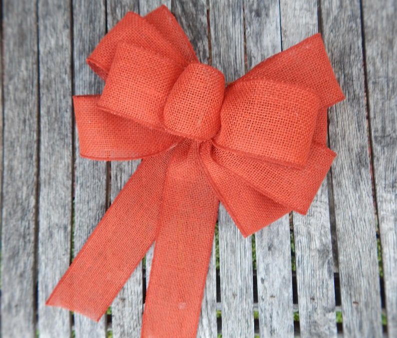 Burlap Bow Pew Bow Chair Bow Rustic Decoration Wreath Bow | Etsy