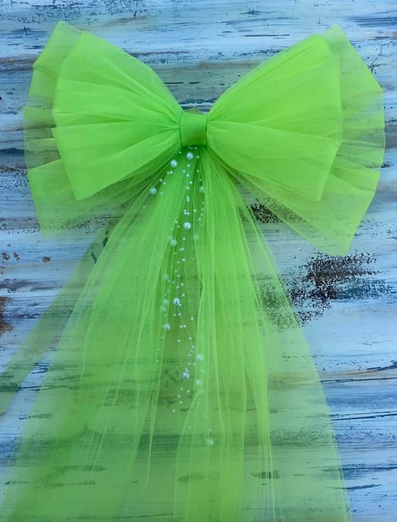 Tulle Pew Bow OVER 30 COLORS Church Pew Tulle Pew Bow -   Tulle pew  bows, Church wedding decorations, Pew bows wedding