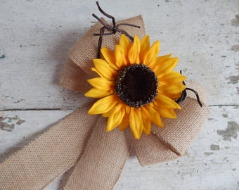 Rustic Events, Burlap Decor, Sunflower Wedding, Burlap Pew Bows, Country Wedding, Pew Bows, Rustic Wedding, Wreath Bow, Barn, Sunflowers