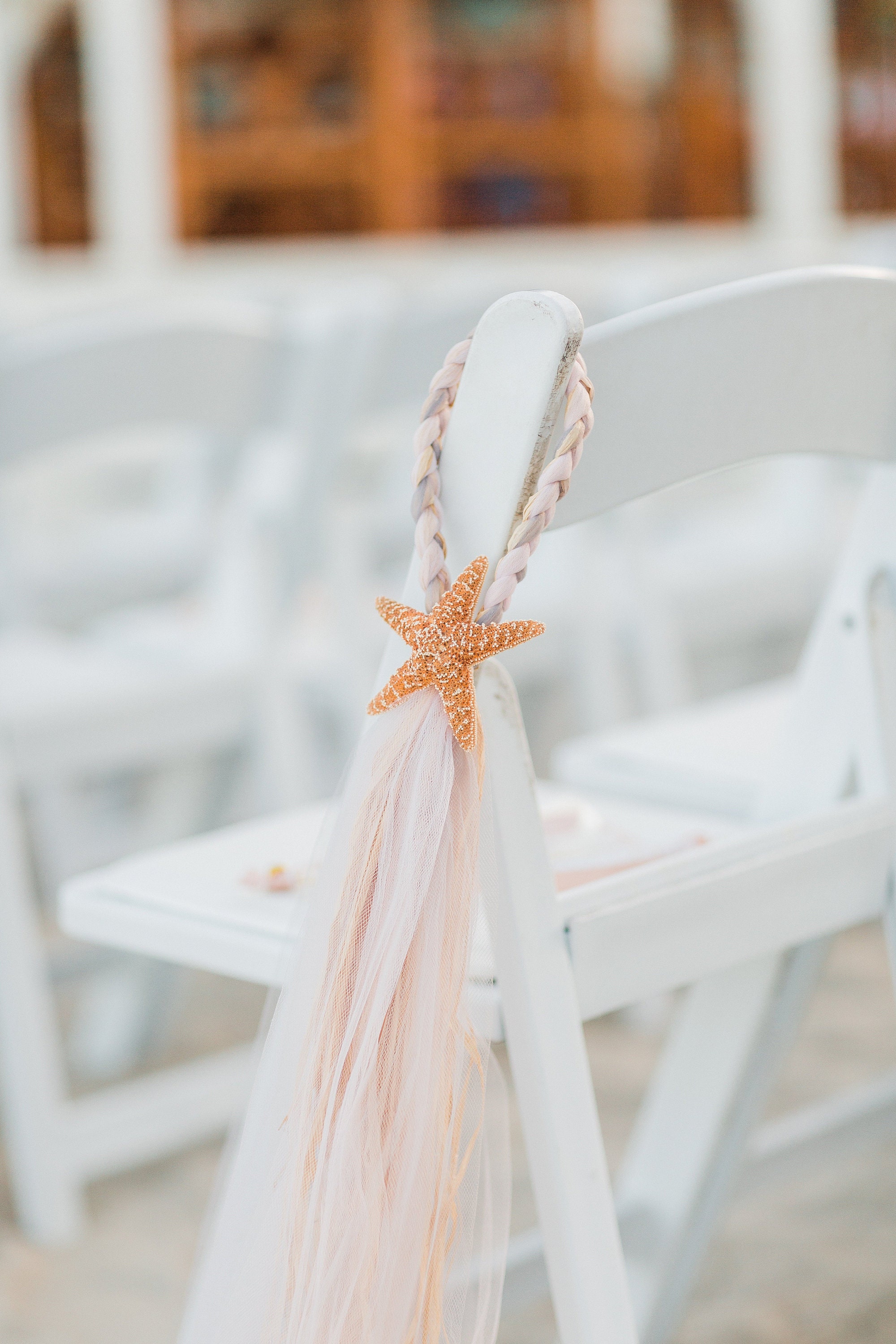 Burlap Bows Pew Aisle Chair Beach Wedding Decor Starfish Wedding Pew Aisle  Chair Bow Decorations Beach Reception Wedding Decorations 